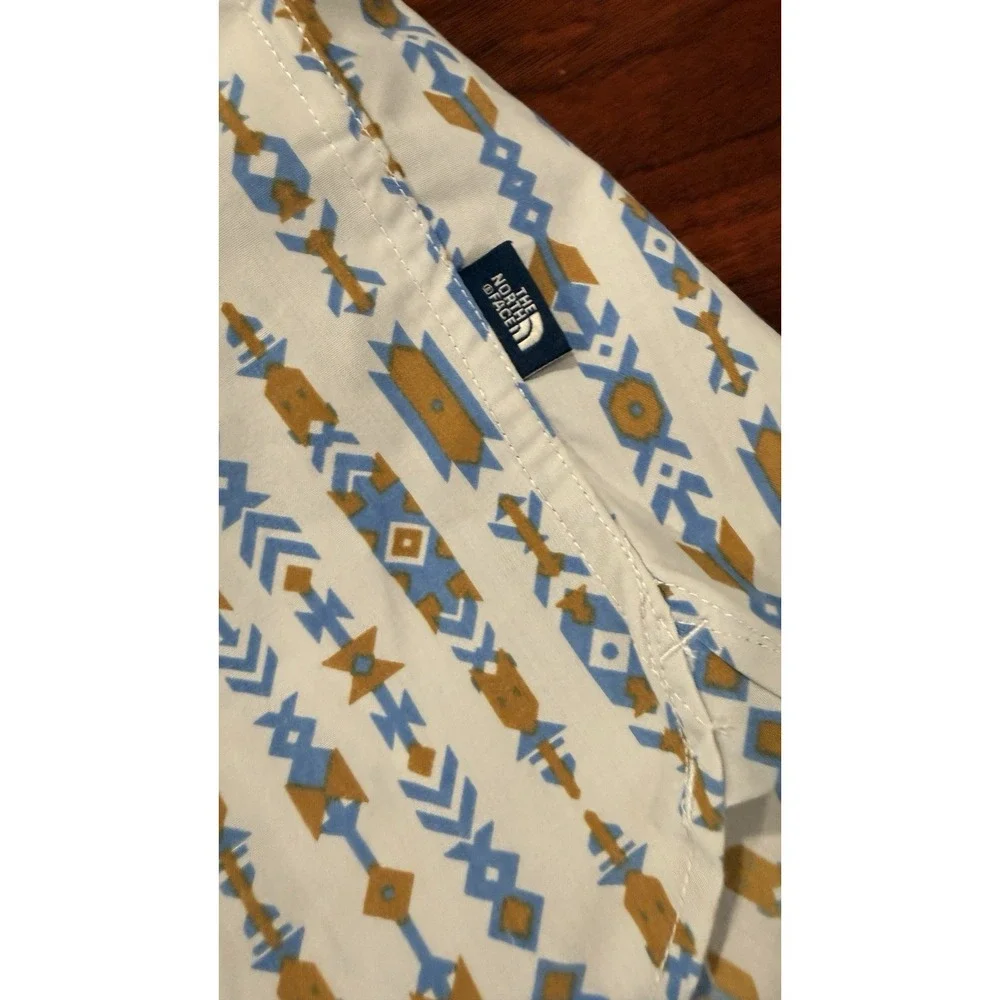 The North Face Mens XL Button Up Shirt Aztec Southwestern Geometric Short Sleeve